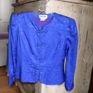 Maggy London Blue Brocade Jacket